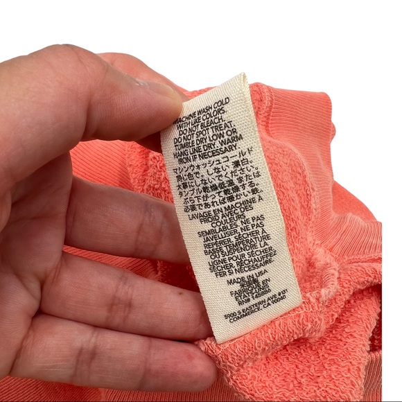 THE GREAT. The Shrunken Sweatshirt in Orange Cream Boho Vintage Vibe - Picture 12 of 13